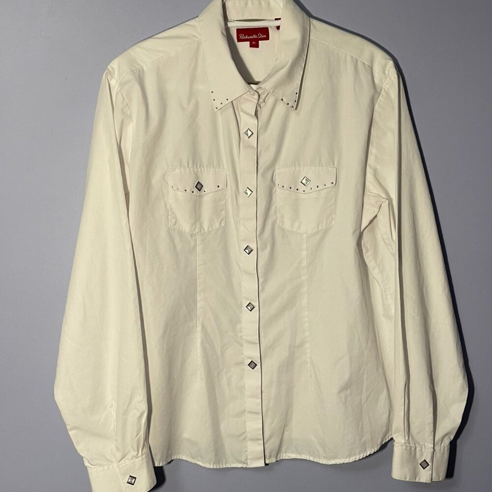 Women's XL Panhandle Slim White Western Shirt